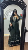 Pc 435 Chinon Embroidery Sequence Work Gown With Dupatta